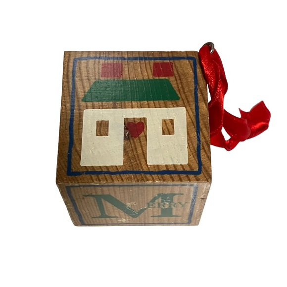 Hallmark 1987 Merry Christmas Wooden Block Christmas Ornament - Picture 4 of 5